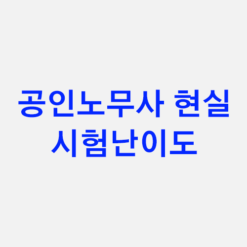 공인노무사 현실
